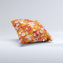 Abstract Vector Gold & White Circle Swirls Ink-Fuzed Decorative Throw Pillow