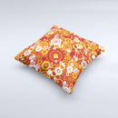 Abstract Vector Gold & White Circle Swirls Ink-Fuzed Decorative Throw Pillow