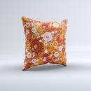 Abstract Vector Gold & White Circle Swirls Ink-Fuzed Decorative Throw Pillow