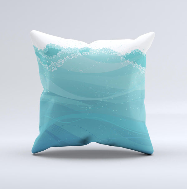 The Abstract WaterWaves ink-Fuzed Decorative Throw Pillow