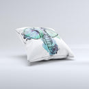 The African Sketch Elephant ink-Fuzed Decorative Throw Pillow
