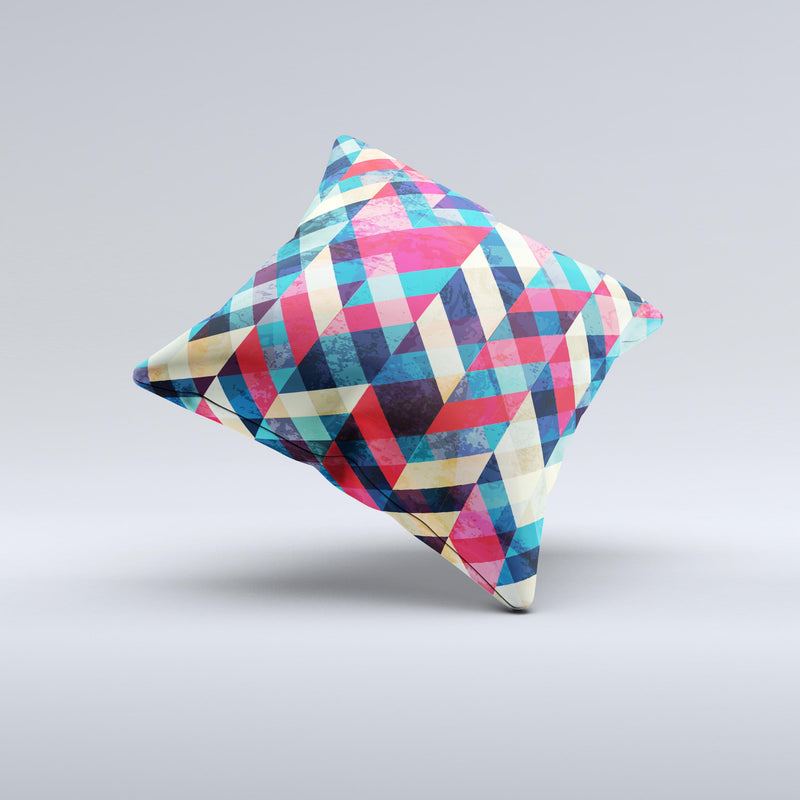 The Angled Colored Pattern ink-Fuzed Decorative Throw Pillow