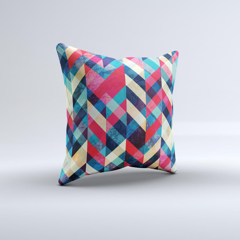 The Angled Colored Pattern ink-Fuzed Decorative Throw Pillow
