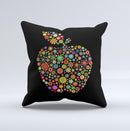 Apple Icon Floral Collage Ink-Fuzed Decorative Throw Pillow