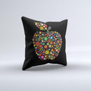 Apple Icon Floral Collage Ink-Fuzed Decorative Throw Pillow