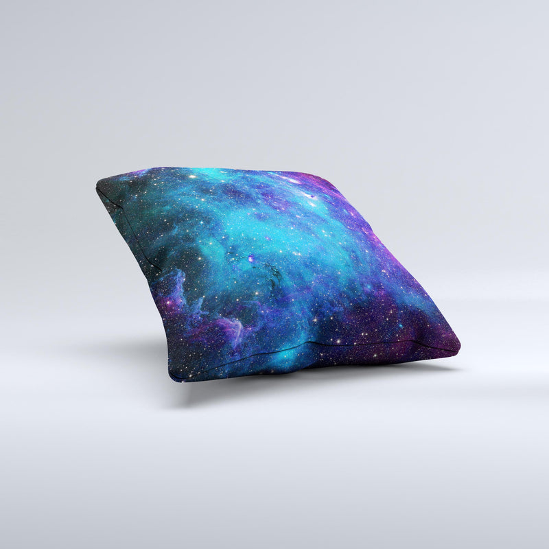 The Azure Nebula ink-Fuzed Decorative Throw Pillow
