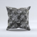 Back & White Abstract Swirl Pattern Ink-Fuzed Decorative Throw Pillow