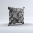 Back & White Abstract Swirl Pattern Ink-Fuzed Decorative Throw Pillow