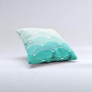 The Beach Hotel Wallpaper Waves ink-Fuzed Decorative Throw Pillow