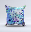 Black & Bright Color Floral Pastel Ink-Fuzed Decorative Throw Pillow