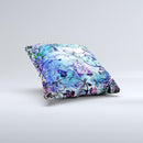 Black & Bright Color Floral Pastel Ink-Fuzed Decorative Throw Pillow