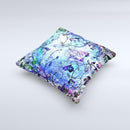 Black & Bright Color Floral Pastel Ink-Fuzed Decorative Throw Pillow