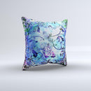 Black & Bright Color Floral Pastel Ink-Fuzed Decorative Throw Pillow