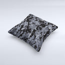 Black Digital Camouflage  Ink-Fuzed Decorative Throw Pillow