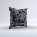 Black Digital Camouflage  Ink-Fuzed Decorative Throw Pillow