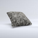 Black Floral Laced Pattern V2 Ink-Fuzed Decorative Throw Pillow
