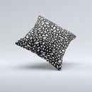Black Floral Sprout Ink-Fuzed Decorative Throw Pillow