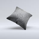 Black & Gray Dark Lace Floral Ink-Fuzed Decorative Throw Pillow