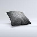 Black & Gray Dark Lace Floral Ink-Fuzed Decorative Throw Pillow