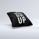 The Black Hammered Never Give Up ink-Fuzed Decorative Throw Pillow