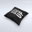 The Black Hammered Never Give Up ink-Fuzed Decorative Throw Pillow