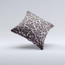 Black & Pink Floral Design Pattern V2 Ink-Fuzed Decorative Throw Pillow