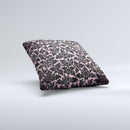 Black & Pink Floral Design Pattern V2 Ink-Fuzed Decorative Throw Pillow