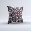Black & Pink Floral Design Pattern V2 Ink-Fuzed Decorative Throw Pillow
