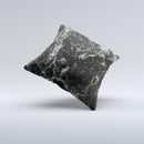 The Black Scratched Marble ink-Fuzed Decorative Throw Pillow
