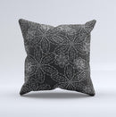 Black & White Floral Lace Ink-Fuzed Decorative Throw Pillow