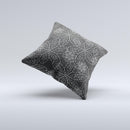 Black & White Floral Lace Ink-Fuzed Decorative Throw Pillow