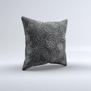 Black & White Floral Lace Ink-Fuzed Decorative Throw Pillow