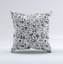 Black & White Technology Icon Ink-Fuzed Decorative Throw Pillow