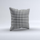 Black and White Houndstooth Pattern  Ink-Fuzed Decorative Throw Pillow