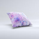 The Blotted Pink and Purple Texture ink-Fuzed Decorative Throw Pillow