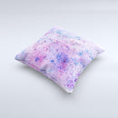 The Blotted Pink and Purple Texture ink-Fuzed Decorative Throw Pillow