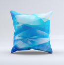 Blue Abstract Crystal Pattern Ink-Fuzed Decorative Throw Pillow