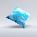 Blue Abstract Crystal Pattern Ink-Fuzed Decorative Throw Pillow