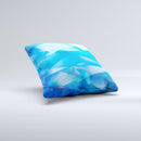 Blue Abstract Crystal Pattern Ink-Fuzed Decorative Throw Pillow