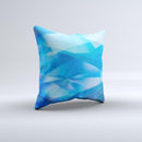 Blue Abstract Crystal Pattern Ink-Fuzed Decorative Throw Pillow