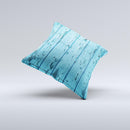 Blue Aged Wood Panel Ink-Fuzed Decorative Throw Pillow