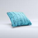 Blue Aged Wood Panel Ink-Fuzed Decorative Throw Pillow