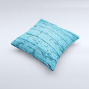 Blue Aged Wood Panel Ink-Fuzed Decorative Throw Pillow