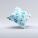 Blue Nautical Collage V5  Ink-Fuzed Decorative Throw Pillow