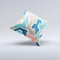 The Blue, Pink and Tan Sections ink-Fuzed Decorative Throw Pillow