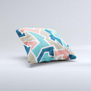 The Blue, Pink and Tan Sections ink-Fuzed Decorative Throw Pillow