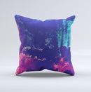 The Blue & Purple Grunge ink-Fuzed Decorative Throw Pillow