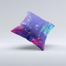 The Blue & Purple Grunge ink-Fuzed Decorative Throw Pillow