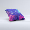 The Blue & Purple Grunge ink-Fuzed Decorative Throw Pillow