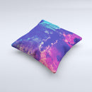 The Blue & Purple Grunge ink-Fuzed Decorative Throw Pillow